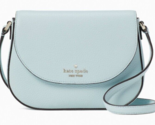 Kate Spade Leila Mini Flap Crossbody Bag Aquamarine Leather WLR00396 Blu... - $98.99