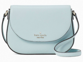 Kate Spade Leila Mini Flap Crossbody Bag Aquamarine Leather WLR00396 Blue NWT - £77.89 GBP