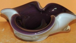 Art Glass Bowl Dish Purple Aventurine 7&quot; biomorphic Barbini Barovier Tos... - $17.09