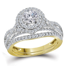 14k Yellow Gold Round Diamond Bridal Wedding Engagement Ring Set 1-3/4 Ctw - £3,916.04 GBP