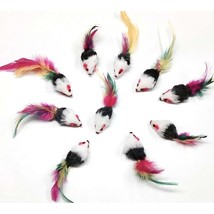 GO CAT FURRY FEATHER TAIL MICE CAT NIP TOYS 2 inch SMALL PET TOYS  COUNT... - $8.49