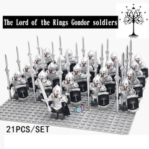 21pcs The Lord of the Rings Gondor Soldiers Spear With Metal Armor Minifigures - £27.57 GBP