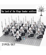 21pcs The Lord of the Rings Gondor Soldiers Spear With Metal Armor Minif... - $34.50