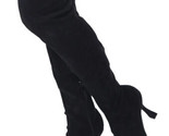 Femmes Noir Faux Daim Cuisse Haut Over The Knee Chaussette Bottes Taille... - £18.68 GBP