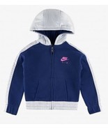 NWT Nike Girls AIR Full Zip Hoodie, Blue/Grey Size 6 - £18.47 GBP