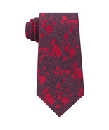 CALVIN KLEIN Gray Red Hot Floral Silk Blend Slim Tie - $24.99