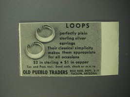 1952 Old Pueblo Traders Loop Earrings Ad - £14.60 GBP