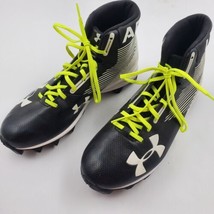 Under Armour Football Cleats Hammer Mid RM Men 10  Shoes Black White 1289761-011 - $29.65