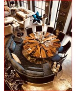 Acacia Wood Clear Epoxy Resin Round Coffee Table Top for Home &amp; Living D... - €1.392,13 EUR