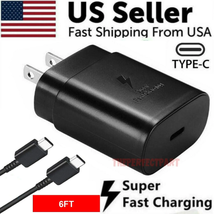 25W Type USB-C Super Fast Wall Charger +6FT Cable for Samsung Galaxy S20 S21 S22 - £8.83 GBP