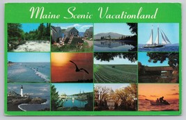 1985 Maine Scenic Vacationland Multiview Postcard Coastal And Rural Scenes - £11.15 GBP