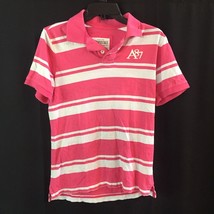 aeropostale Women a87 heritage stripe jersey polo shirt  Pink &amp; White - £7.75 GBP