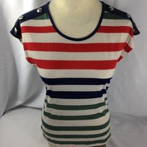 Lavish Womens Stripped Red/White/Blue/Green Sleeveless Top Sz Small - £7.92 GBP