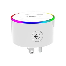 The Moes Smart Plug Wifi Smart Power Socket Has A Dimmable Rgb Led Night Light, - £25.20 GBP