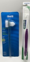 2 PK Oral-B Denture Brush Dual Head &amp; Proxabrush Set Of 2 - £12.60 GBP