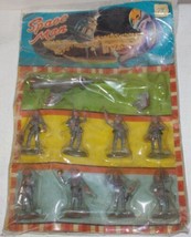 Space Man Miniature Figure Set 1960&#39;s Made In Hong Kong Rough Card and Blister - £31.19 GBP