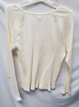  Women's Size XXL Long Sleeve Ribbed T Shirt/Light Sweater  Knox Rose - White image 2