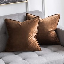 Miulee Pack Of 2 Decorative Velvet Throw Pillow Cover Soft Pillowcase Solid - £28.76 GBP