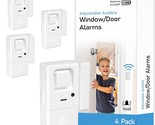 Door Window Alarms - 4 Pack - Adjustable Volume, Chime/Alarm, Wireless, ... - $39.99