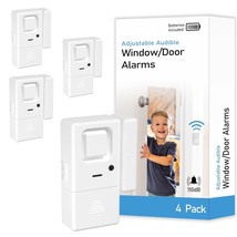 Door Window Alarms - 4 Pack - Adjustable Volume, Chime/Alarm, Wireless, ... - $39.99