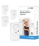 Door Window Alarms - 4 Pack - Adjustable Volume, Chime/Alarm, Wireless, ... - £31.49 GBP