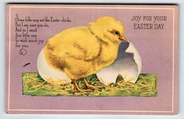 Easter Postcard Baby Chick Vintage Greetings Cracked Egg Joy For Your Day - £5.98 GBP
