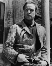 Marlon Brando iconic pose 1959 in cool looking snake skin jacket 8x10 Photo - $7.99