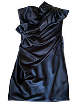 Dalia MacPhee Party Dress Strapless Black Satin Bows Cocktail Evening Prom Sz 2 - £66.27 GBP