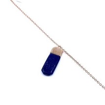 Chaîne forçat pour femme en argent sterling 925 lapis-lazuli naturel plaqué... - £72.03 GBP