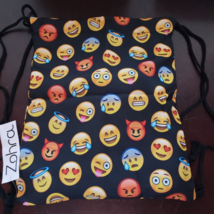 Zohra Emoji Drawstring Backpack Sling Bag School Sports Polyester Brand New CUTE - £8.04 GBP