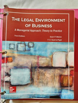 Loose Leaf for Legal Environment of Business, a Managerial Approach: The... - $14.80