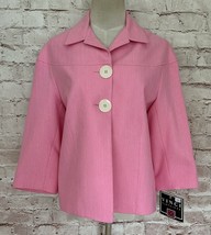 VINCI Clothiers Womens Blazer 6 NEW Pink Boutique Short 3/4 sleeve - £30.66 GBP