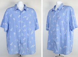 Hawaiian Shirt Mens XL Polyester Tropical Palm Tree Hibiscus Woodies Sur... - $28.66