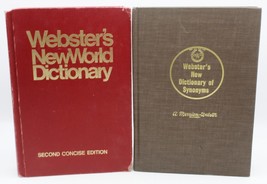Webster&#39;s New World Dictionary 1982 &amp; New Dictionary of Synonyms 1968 2 Books - £14.44 GBP