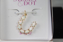 Stella &amp; Dot Charm (new) GOLD MOMENTO OPAL STONE LETTERS - U - C913GU - £19.33 GBP