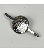 Vintage Silver -Tone Pin Brooch Slim Bar with Round Decorative Engraved ... - $276.80 MXN