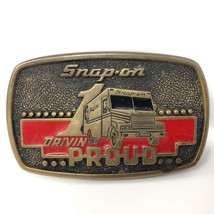 VTG Snap On Tools Solid Brass Box Truck Drivin Proud Belt Buckle BTS Mec... - $49.49