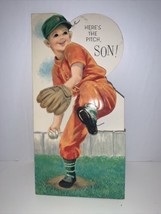 Vintage 1960’s Hallmark Happy Birthday Son Greeting Card Baseball - $4.94