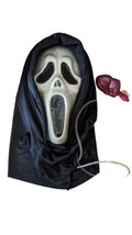 Vintage Scream Movie Ghost Face Bleeding Mask with Heart Blood Pump Halloween - £12.18 GBP