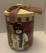 Christmas  snowman cookie jar large  10 1/4 inches tall 3 d snowman - £19.28 GBP