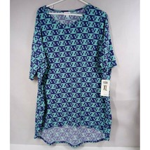 NWT Lularoe Irma Tunic Dark Blue &amp; Light Blue With Minnie Mouse Design Size XL - £14.48 GBP