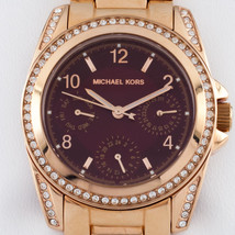 Michael Kors Rose Gold Plated Quartz Chronograph Watch MK-6092 w/ Box - £147.98 GBP