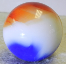 #15722m .89 Inches Red White and Blue Vintage Vitro Agate All Red Shooter Marble - £14.98 GBP