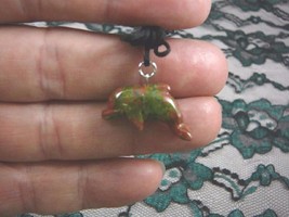 (an-dol-1) DOLPHIN porpoise Green Orange Unakite carving Pendant NECKLAC... - £6.04 GBP