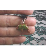 (an-dol-1) DOLPHIN porpoise Green Orange Unakite carving Pendant NECKLAC... - $145.50 MXN