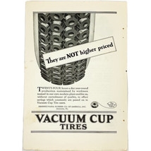 Vintage 1923 Vacuum Cup Tires Print Ad Pennsylvania Rubber Company 6&quot; x 9&quot; - $6.62