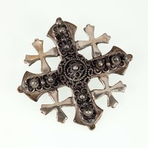 Grand Vintage Croix de Malte Pendentif En 900 Argent - $131.66