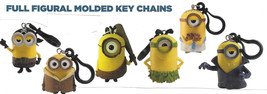 Minions Movie Set of 6 Minions Thru Time Figural Molded Key Chains NEW UNUSED - £27.05 GBP