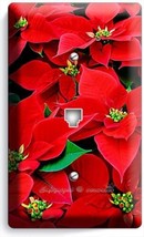 Red Poinsettia Christmas Season Holiday Flowers Phone Wall Plate Home Art Decor - £12.85 GBP