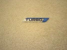 1 Turbo Emblem Badge Chrome &amp; Anodized Blue Truck SUV Car UTV Metal - £9.34 GBP